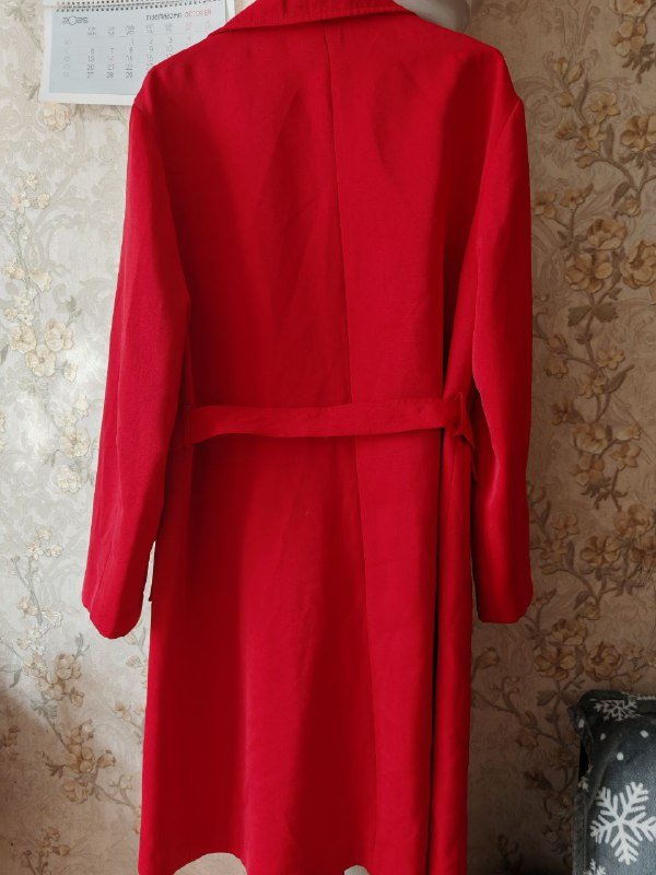 Тренч красный женский размер 54 3