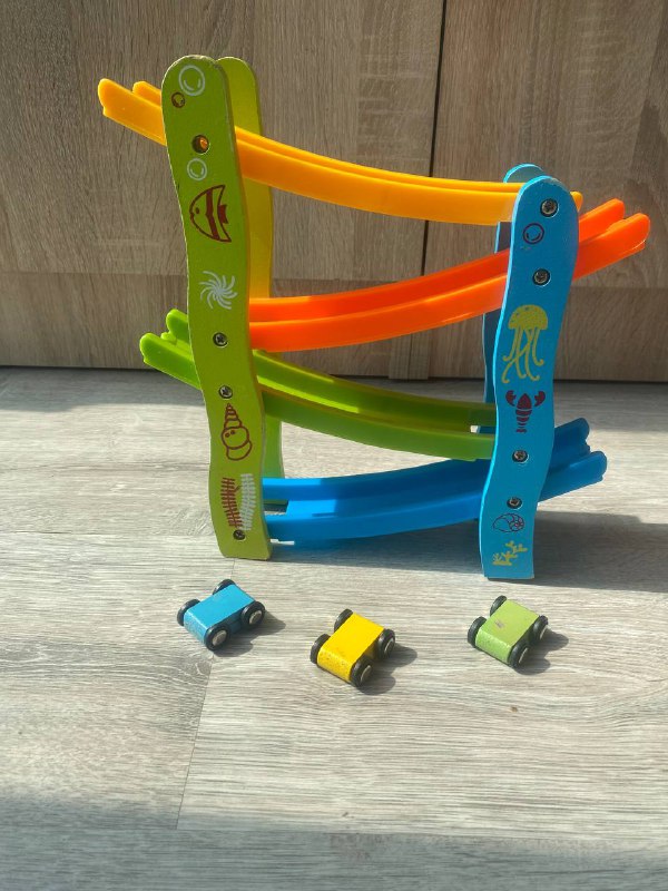 Музыкальная игрушка, коврик пазл, горка с машинками 3