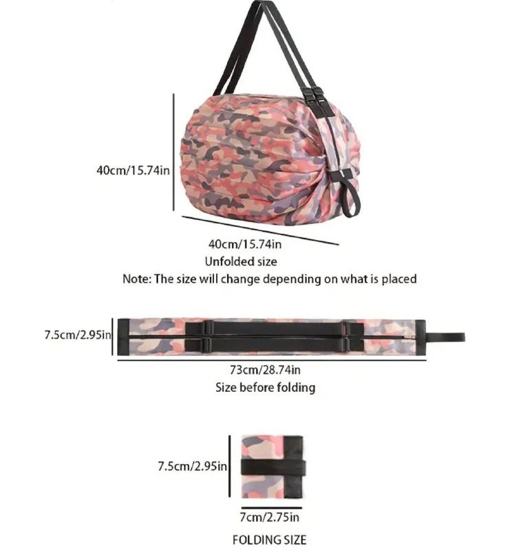 Вместительная складная камуфляжная сумка через плечо 2