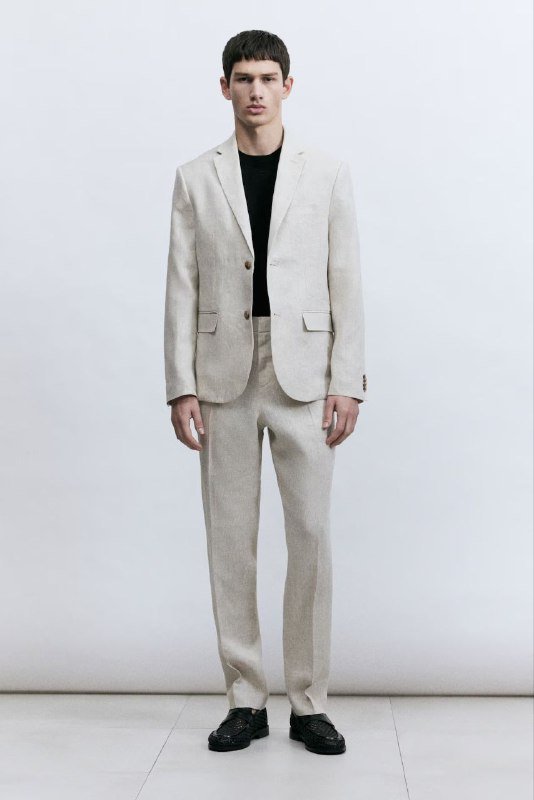 Льняные брюки Slim Fit из H&M