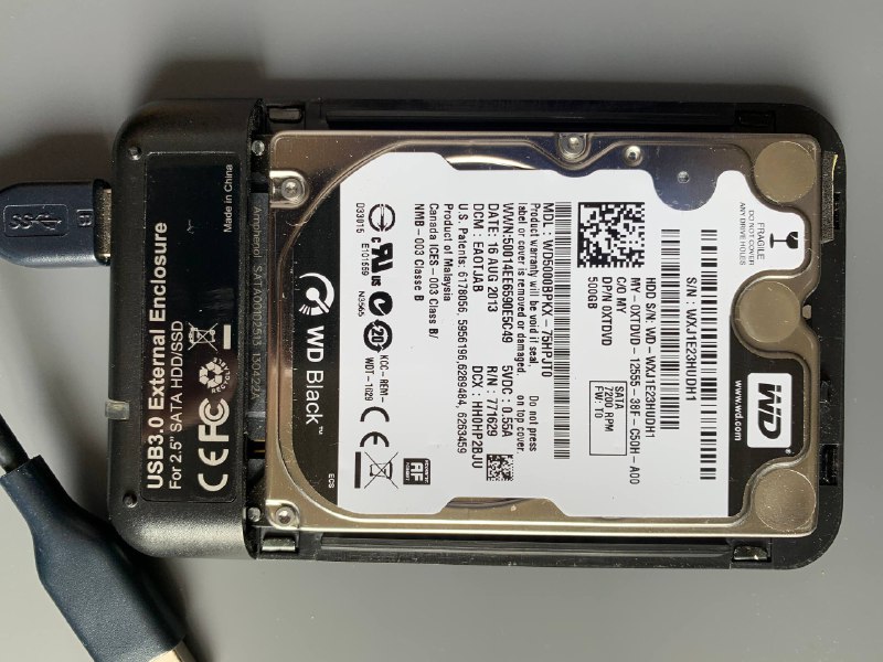 Съемный Жесткий диск WD Black 500GB 2.5 3