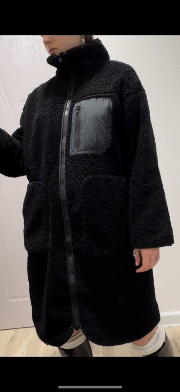 Пушистое пальто с молнией