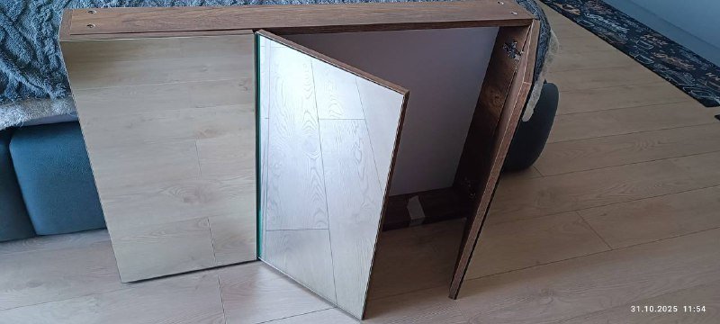 Зеркало для ванной, умывальник с подвесной полкой 2