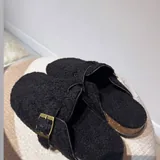 Новые чёрные сабо из букле с пряжкой 2