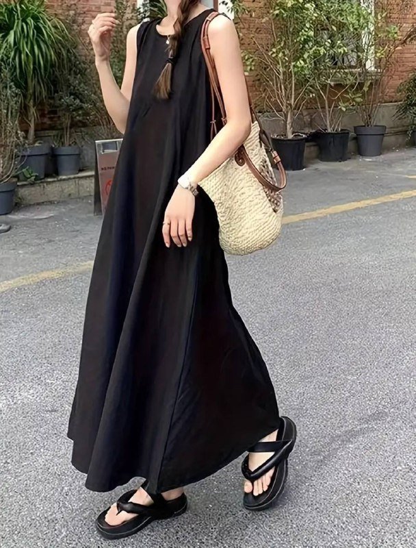 Чёрное летнее платье плюс сайз 52-54 5