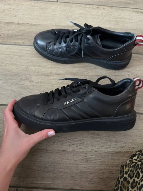 Черные кожаные кеды Bally 1