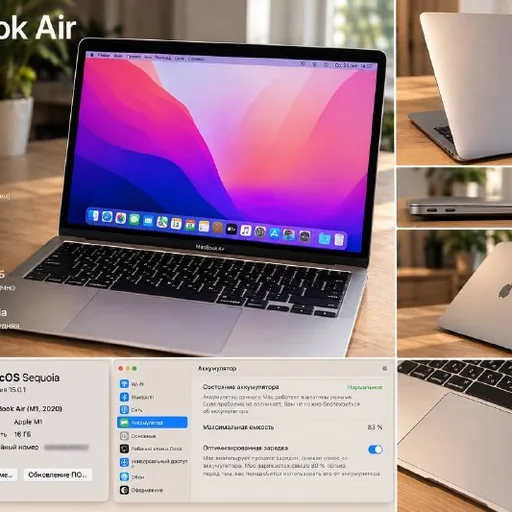 MacBook Air M1 2020, 16 ГБ RAM, 256 ГБ SSD