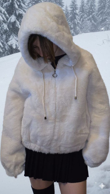 Шубы белая и черная 2