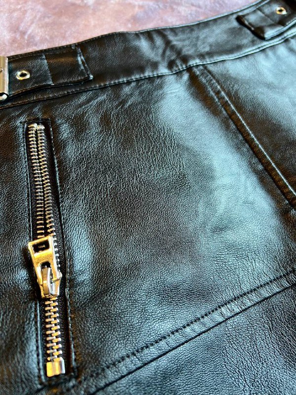 Юбка кожаная черная 36 размер 2