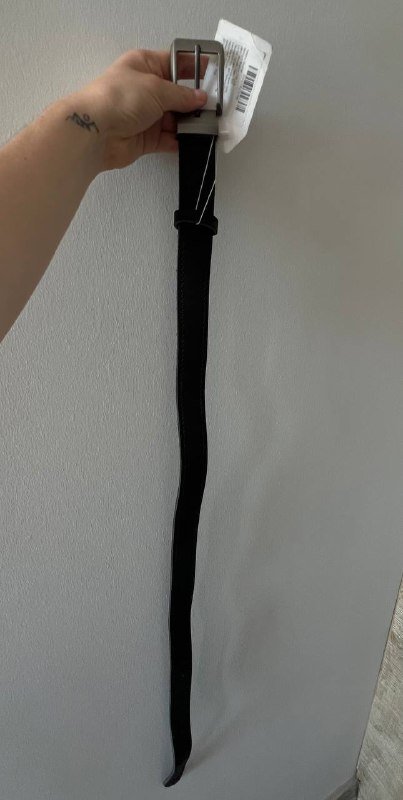 Новый ремень из натуральной кожи черный матовый 105 см 3