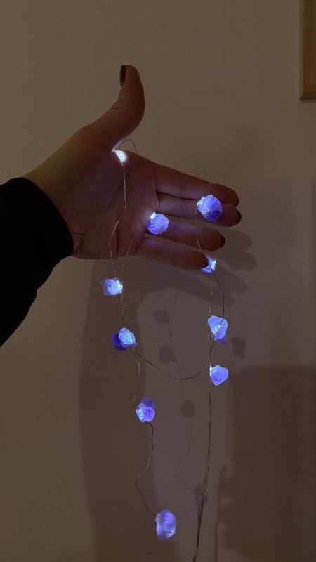 Гирлянда с натуральным кварцем портативная