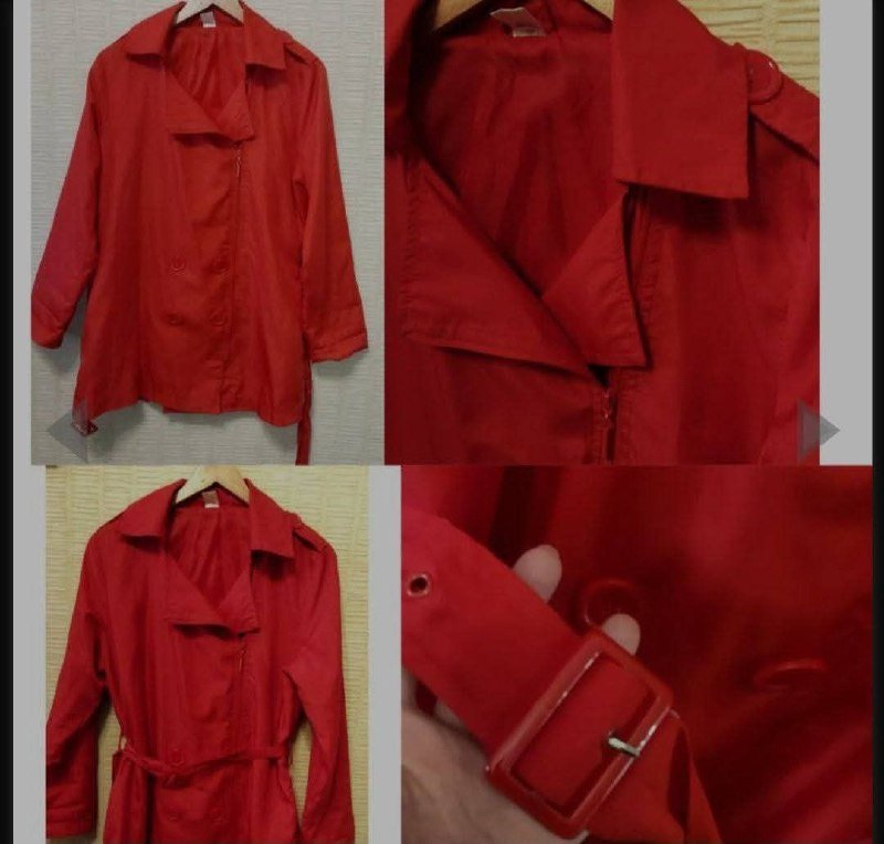 Яркий красный плащ La Redoute, размер 48/50 4