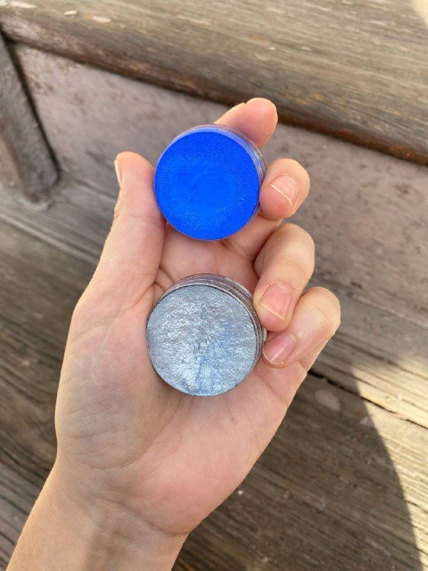 Грим KRYOLAN AQUA COLOR синий и серебристый