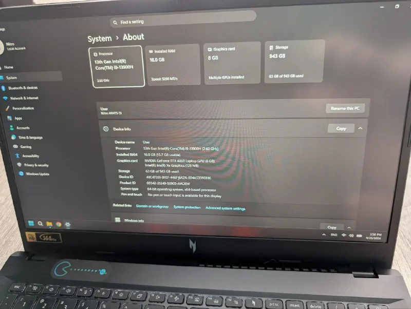 Ноутбук Acer Nitro V15 1