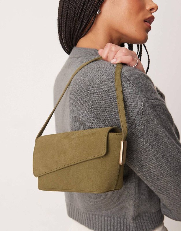 ASOS DESIGN замшевая сумка-тоут, бордовая, сумка на плечо, плетёная сумка-тоут 5