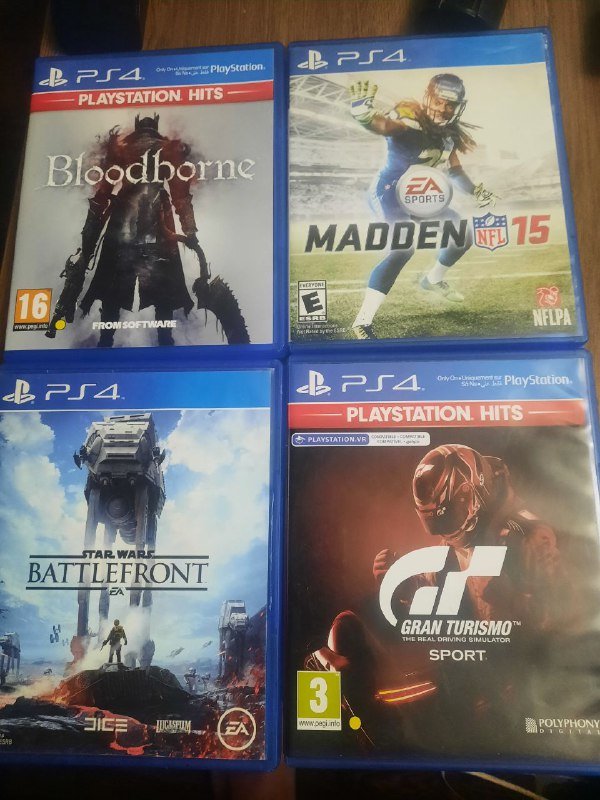 Игры PS4 Bloodborne, Madden NFL 15, Star Wars Battlefront, Gran Turismo Sport
