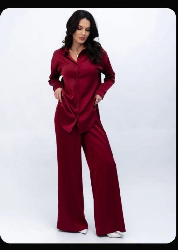 Женский бордовый костюм размер М 2