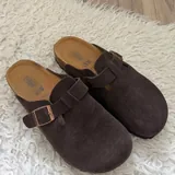 Женская дубленка Zara, сумка Calvin Klein, кеды Adidas Samba, кеды Converse, реплики Birkenstock и Crocs 6