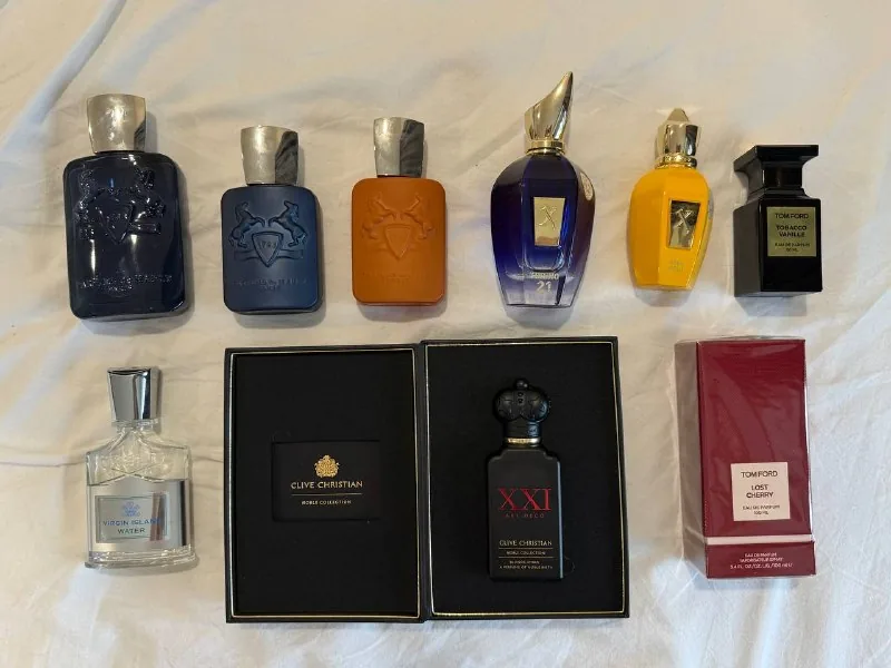 Tom Ford Tobacco Vanille, Lost Cherry, Creed Virgin Island Water, Xerjoff Erba Gold, Xerjoff Torino 21, Parfums de Marly Layton, Althaïr, Sedley, Clive Christian Blonde Amber