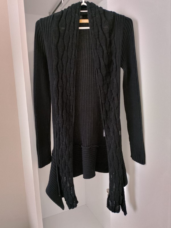 Вязанные кардиганы черный серый 2