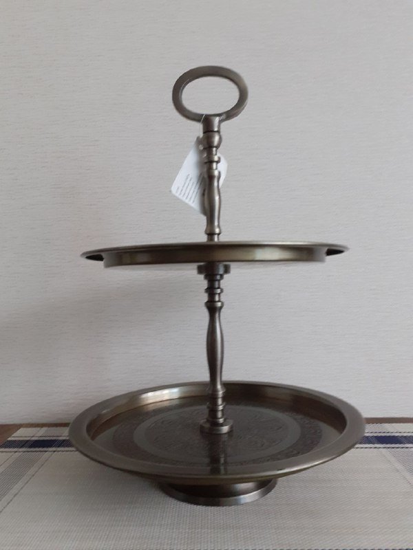 Двухъярусная металлическая подставка для конфет, фруктов, печенья 8