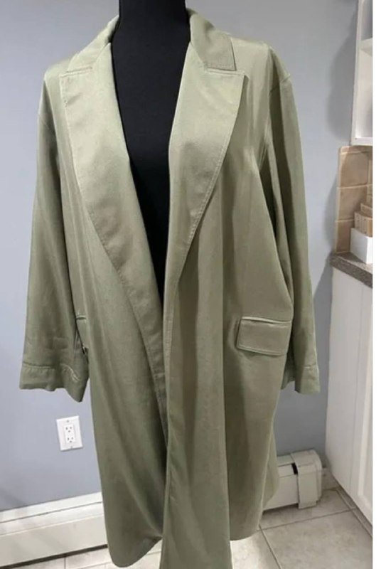 Тренч куртка оливково-зеленая Zara XL 4