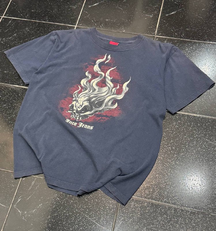Редкая y2k футболка Jnco "Flaming Skull" 2