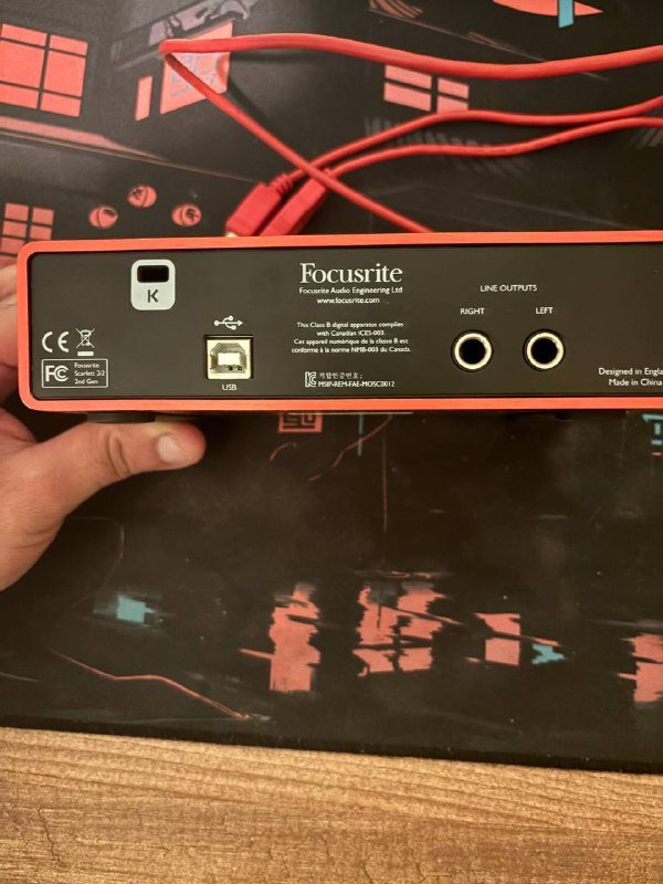 Динамический микрофон fifine am8, аудиокарта scarlett focusrite 2i2 4