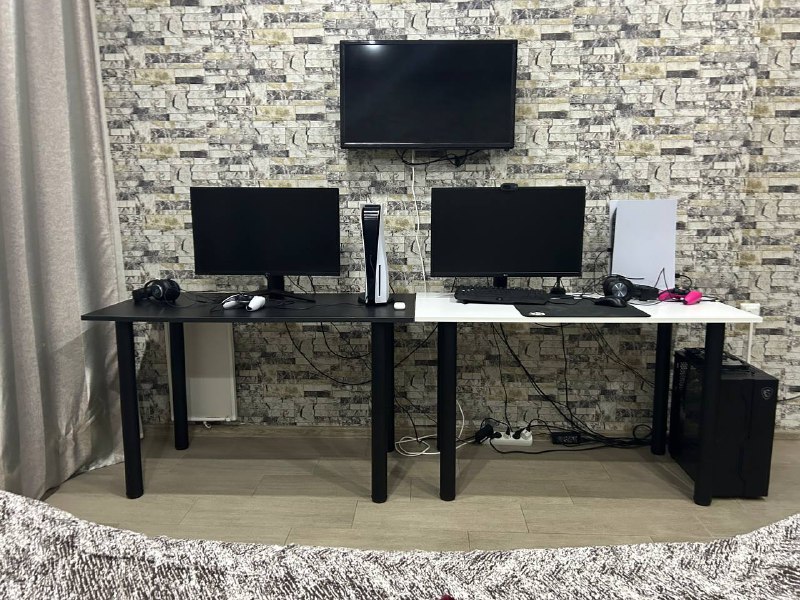 Столы черный и белый 120x60x75 см