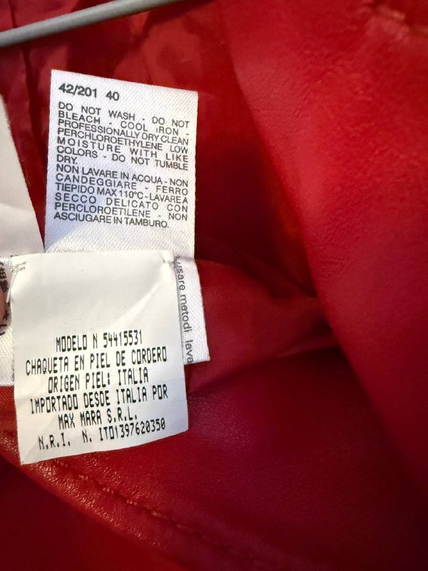 Винтажный кожаный пиджак Weekend Max Mara красный женщины 7