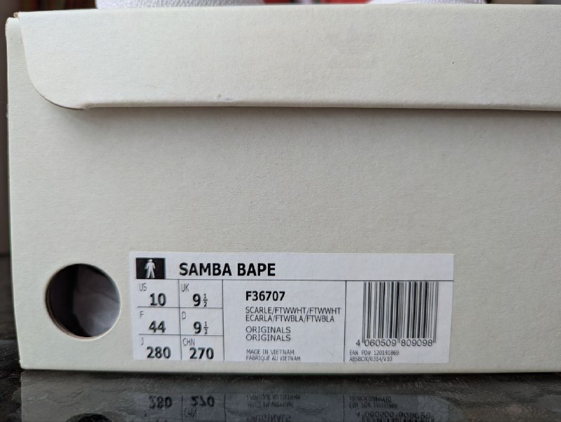 Кеды Adidas Samba BAPE размер 44 EU, 10 US 6