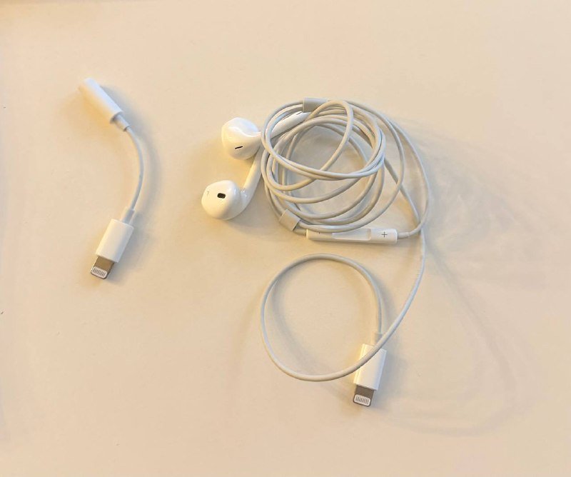 Проводные наушники EarPods с разъемом lightning и переходник