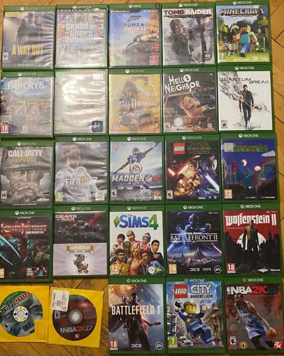 Xbox One S with 24 games and 3 controllers 2