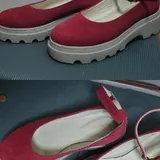 Красные туфли, зимние сапоги, белые сапоги, босоножки, кроссовки Puma и Oysho, голубые сапоги 1