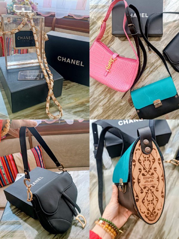 Эксклюзивная сумка, черная сумка, розовая сумка, сумка Cosmo из кожи и дерева 5