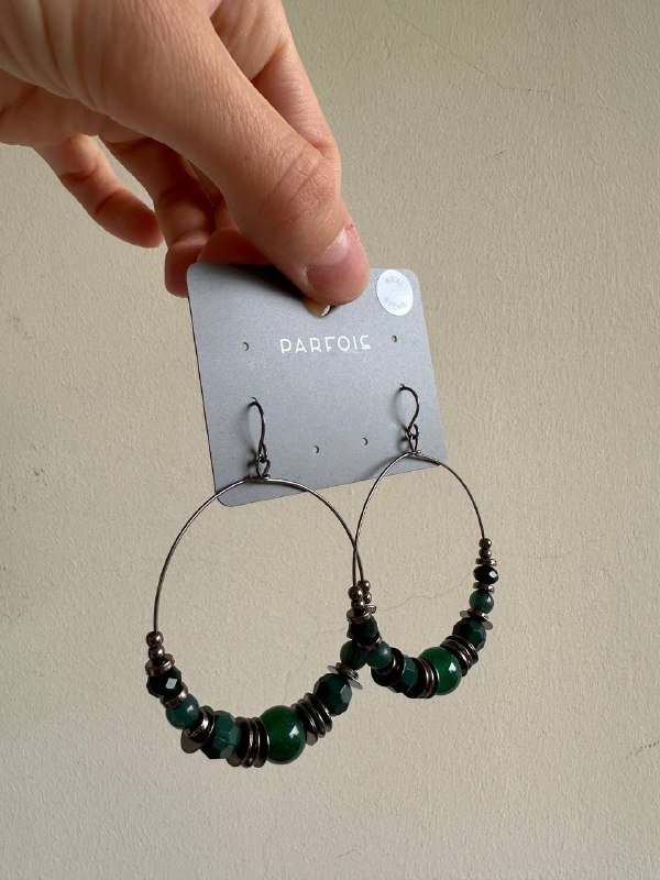 Круглые серьги PARFOIS с бусинами и натуральными камнями 3