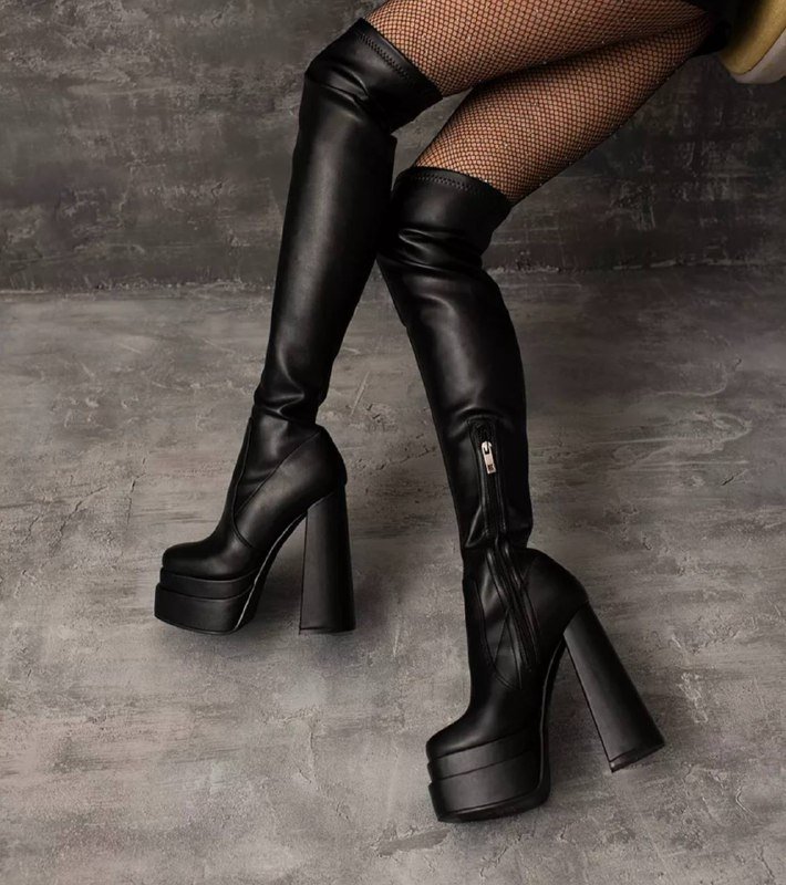 Ботфорты женские размер 38 черные высокие 2