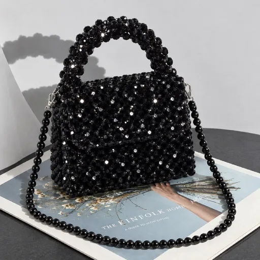 Black beaded bag