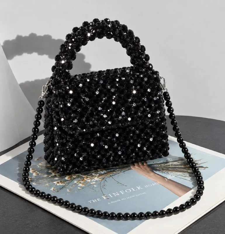 Black beaded bag