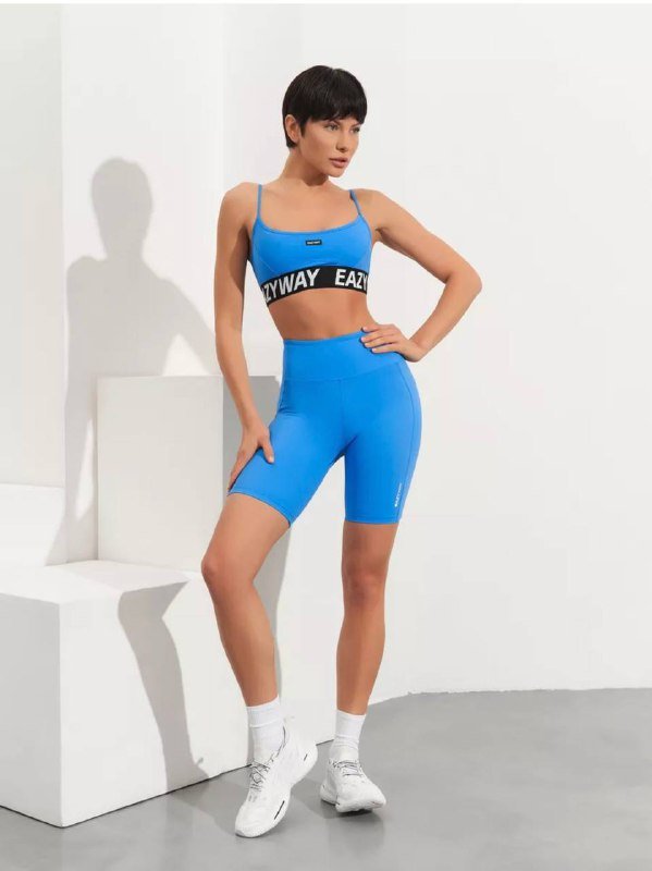 Велосипедки с push-up эффектом голубые размер 46 M 3