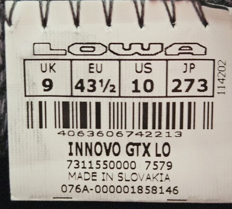 Тренинговые кроссовки ботинки LOWA INNOVO GTX LO 43.5 3