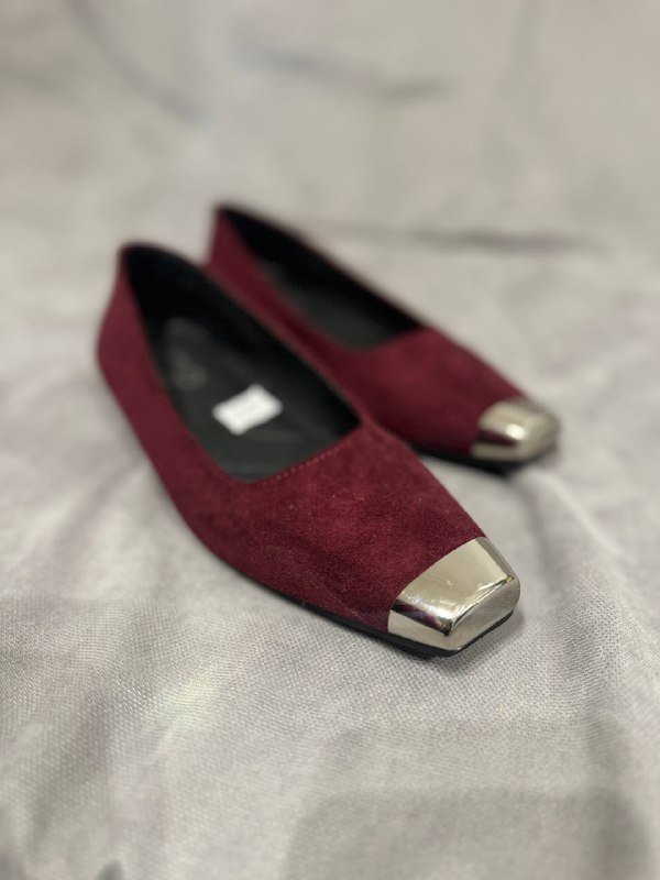 Балетки женские новые размер 35 бордовые с металлическим носком 3