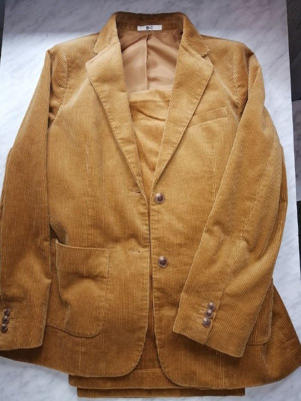 Вельветовый пиджак и брюки женский костюм UNIQLO 8