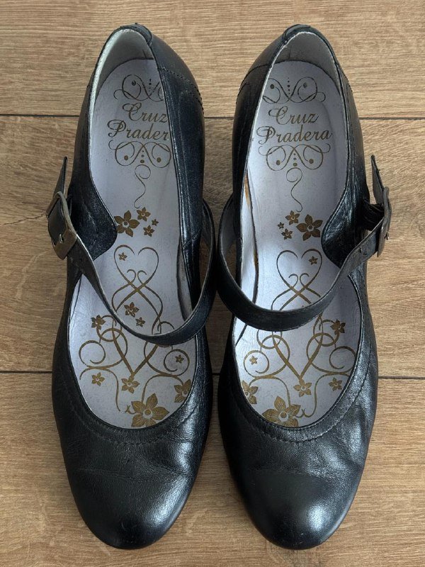 Винтажные кожаные туфли Mary Jane чёрные 3