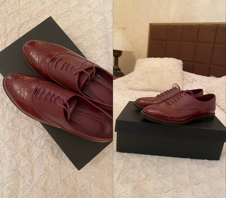 Бордовые оксфорды Respect, кожа, размер 40
