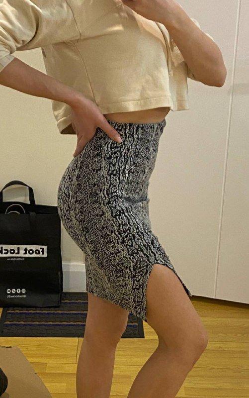 Женская мини юбка с разрезом, XS/S 3