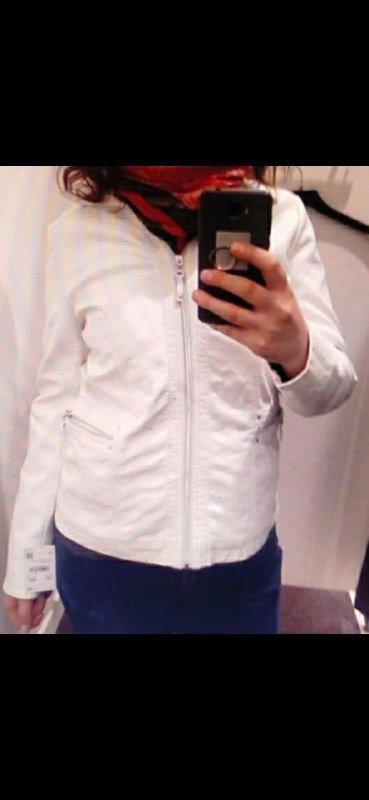 Белая мягкая куртка кожзам, размер 46-48