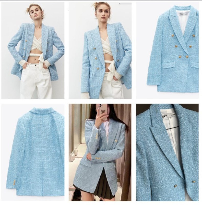 твидовый пиджак Zara размер S