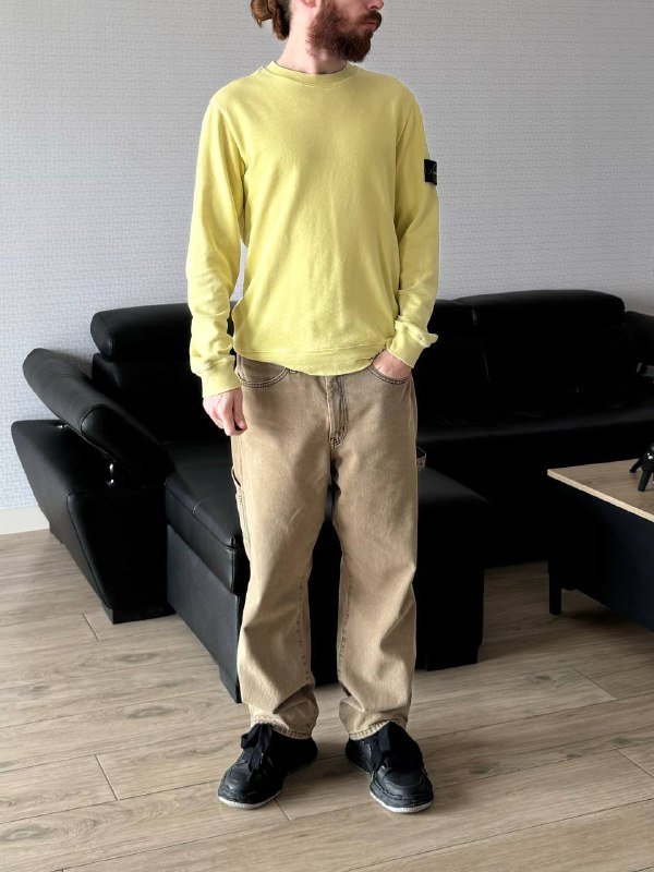 Stone Island лимонно-жёлтый свитшот размер М 3
