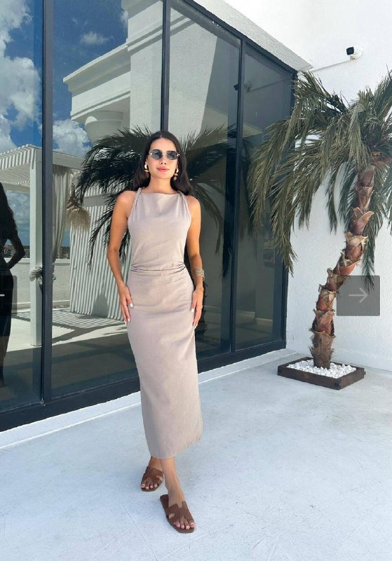 Льняное платье XS-S